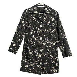 CARLISLE COLLECTION Floral Collared Button Front Spring Coat